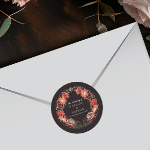 Roos Gold Fantasy Enchanted Floral Garden Wedding Ronde Sticker