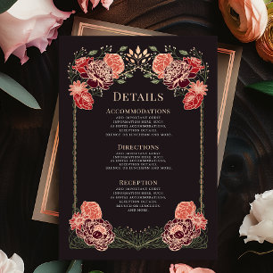 Roos Gold Fantasy Enchanted Garden Wedding Details Informatiekaartje