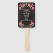 Roos Gold Fantasy Enchanted Garden Wedding Program Handwaaier (Voorkant)