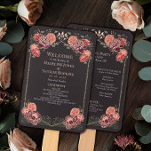 Roos Gold Fantasy Enchanted Garden Wedding Program Handwaaier