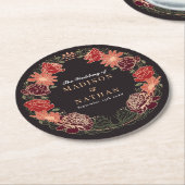 Roos Gold Fantasy Enchanted Garden Wedding Ronde Kartonnen Onderzetter (Gebogen)