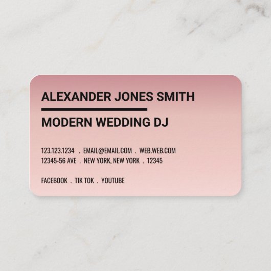 Roos Gold Faux 2020 DJ-controller Visitekaartje (Achterkant)