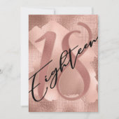 Roos Gold Faux Foil 18th Birthday Kaart (Voorkant)