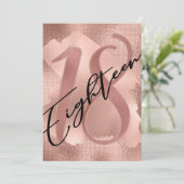Roos Gold Faux Foil 18th Birthday Kaart (Staand voorkant)