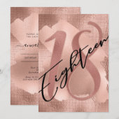 Roos Gold Faux Foil 18th Birthday Kaart (Voorkant / Achterkant)