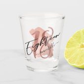 Roos Gold Faux Foil 18th Birthday Shot Glas (Voorkant)