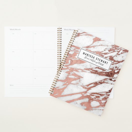 Roos Gold Faux Foil en White Marble Pattern Planner (Display)