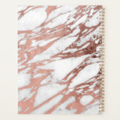 Roos Gold Faux Foil en White Marble Pattern Planner (Achterkant)