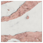 Roos Gold Faux Foil en White Marble Pattern Stof (Close Up)