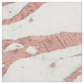 Roos Gold Faux Foil en White Marble Pattern Stof (Swatch)