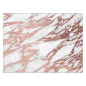 Roos Gold Faux Foil en White Marble Pattern Tafelkleed (Voorkant (Horizontaal))