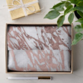 Roos Gold Faux Foil en White Marble Pattern Tissuepapier (Geschenk)