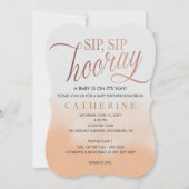 Roos Gold faux Foil, Sip Hooray Baby shower Kaart (Voorkant)