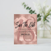 Roos Gold Faux Folie 18e Verjaardag Save The Date Briefkaart (Staand voorkant)