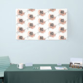 Roos Gold Faux Folie 40e verjaardag Stap en herhaa Spandoek (Beurs)