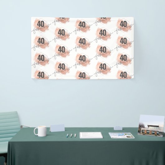 Roos Gold Faux Folie 40e verjaardag Stap en herhaa Spandoek (Beurs)