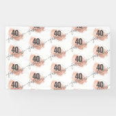 Roos Gold Faux Folie 40e verjaardag Stap en herhaa Spandoek (Horizontaal)