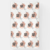 Roos Gold Faux Folie 40e verjaardag Stap en herhaa Spandoek (Verticaal)