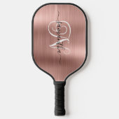 Roos Gold Faux Folie Curly Monogram Pickleball Paddle (Voorkant)