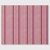 Roos Gold Faux Folie Glitter Roze Paarse strips Cadeaupapier (Vlak)