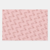 Roos Gold Faux Folie Hearts Love Script | Roze Inpakpapier Vel (Voorkant 2)