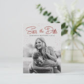 Roos Gold Faux Folie Save the Date Briefkaart (Staand voorkant)