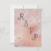 Roos Gold Faux Folie Textuur en olie RSVP Kaartje (Voorkant)