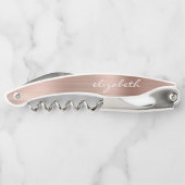 Roos Gold Faux, geborsteld metaal, aangepast scrip Kurkentrekker (Achterkant)