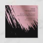 Roos Gold Faux, geborstelde lijnen Professionele m Vierkante Visitekaartje (Achterkant)