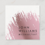 Roos Gold Faux, geborstelde lijnen Professionele m Vierkante Visitekaartje (Voorkant)