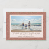 Roos Gold Faux Glitter | 1 Fotovakantie Feestdagenkaart (Voorkant)