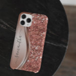 Roos Gold Faux Glitter Bling Handgeschreven naam Case-Mate iPhone Case<br><div class="desc">Het ontwerp is een foto en de hoesjes worden niet gemaakt met glitter, sequenties, metalen of bossen. Dit ontwerp is ook beschikbaar op andere telefoonmodellen. Kies het Type van Apparaat om andere hoesjes van iPhone, van Samsung Galaxy of van Google te zien. Sommige stijlen kunnen worden gewijzigd door Stijl te...</div>