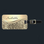 Roos Gold Faux Glitter Bling Personalized Metal Bagagelabel<br><div class="desc">Dit ontwerp kan op het gebied worden gepersonaliseerd dat door de foto en/of tekst te veranderen wordt verstrekt. Of het kan worden aangepast door te klikken deze Sjabloon personaliseert en dan de klik te kiezen om verdere optie aan te passen en de kleur van de achtergrond te schrappen of te...</div>