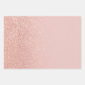 Roos Gold Faux Glitter Blush Ombre Mix Inpakpapier Vel (Voorkant)