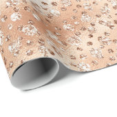 Roos Gold Faux Glitter Cheetah Spots Cadeaupapier (Rol Hoek)
