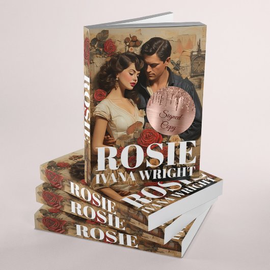 Roos Gold Faux Glitter Drip Signed Copy Ronde Sticker