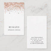 Roos Gold Faux Glitter Earring Display Card Visitekaartje (Voorkant / Achterkant)