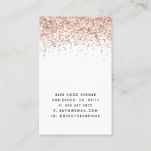 Roos Gold Faux Glitter Earring Display Card Visitekaartje (Achterkant)