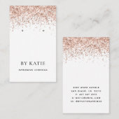 Roos Gold Faux Glitter Earring Display Card Visitekaartje (Voorkant / Achterkant)