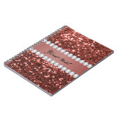 Roos Gold Faux Glitter en Diamonds - Persoonlijk Notitieboek (Linkerzijde)