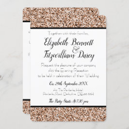 Roos Gold Faux Glitter Evening Kaart