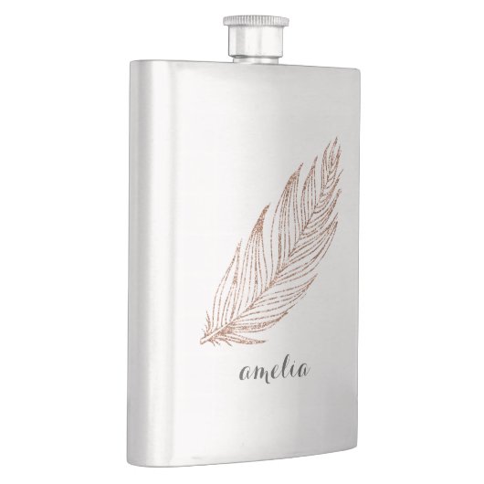 Roos Gold Faux Glitter Feather Speciaal Flacon (Rechts)