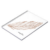 Roos Gold Faux Glitter Feather Speciaal Notitieboek (Linkerzijde)
