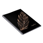 Roos Gold Faux Glitter Feather Speciaal Notitieboek (Rechterzijde)