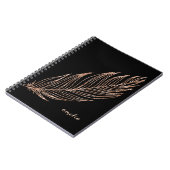 Roos Gold Faux Glitter Feather Speciaal Notitieboek (Linkerzijde)