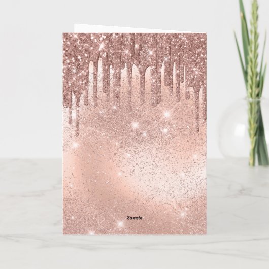 Roos Gold Faux Glitter & Folie 18e verjaardag Kaart (Achterkant)