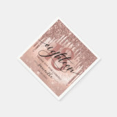 Roos Gold Faux Glitter & Folie 18e verjaardag Servet (Hoek)