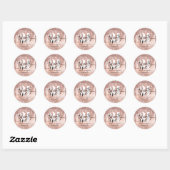 Roos Gold Faux Glitter & Folie 21ste verjaardag Cl Ronde Sticker (Vel)