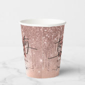 Roos Gold Faux Glitter & Folie 21ste verjaardag Papieren Bekers (Rechts)