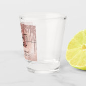 Roos Gold Faux Glitter & Folie 21ste verjaardag Shot Glas (Rechts)